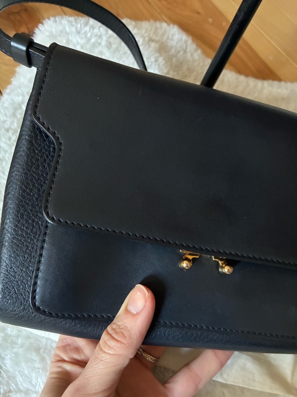 Marni Trunk Black Leather Crossbody Bag - Picture 2 of 13